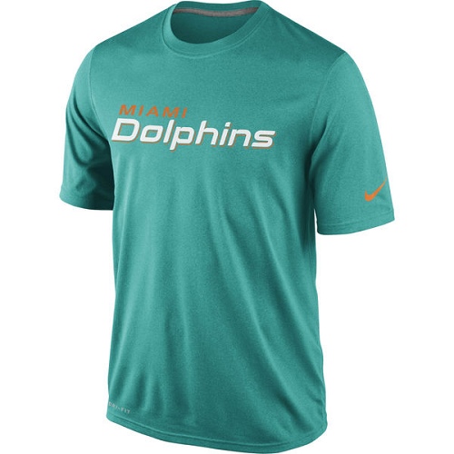 NFL Miami Dolphins Nike Legend Wordmark Essential 2 Performance T-Shirt - Aqua